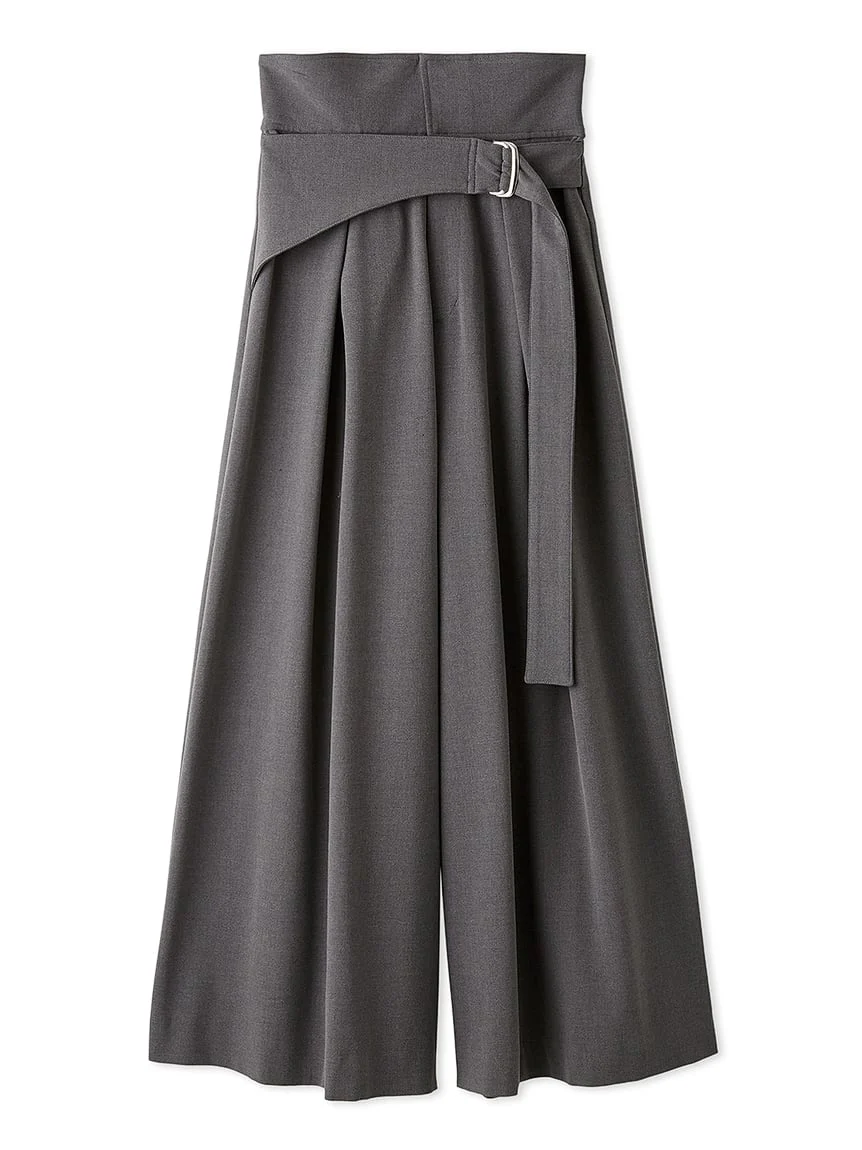 Belted Tuck Wide Pants