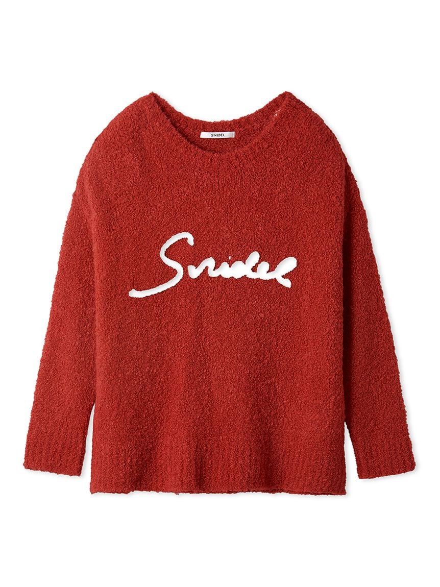 BouclÃ© Logo Knit Pullover