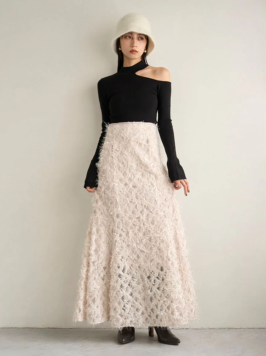 Asymmetrical High-Neck Shoulder Knit Top 13 Asymmetrical High-Neck Shoulder Knit Top