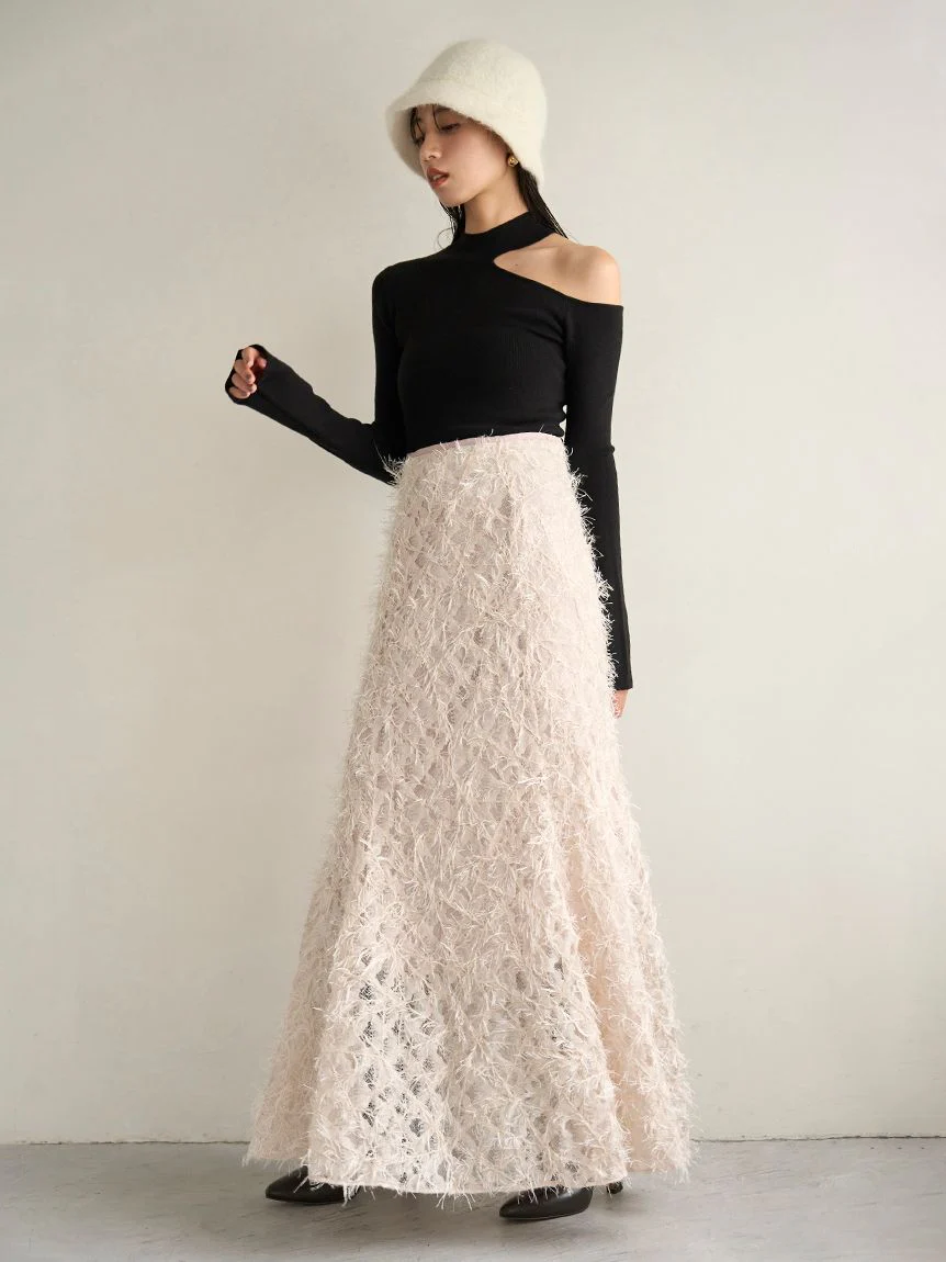 Asymmetrical High-Neck Shoulder Knit Top 14 Asymmetrical High-Neck Shoulder Knit Top