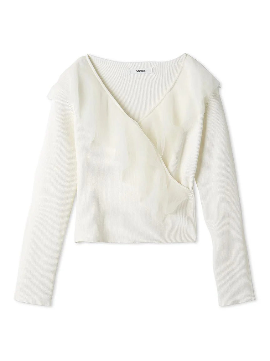 Sustainable Cache-Coeur Tulle Knit Top