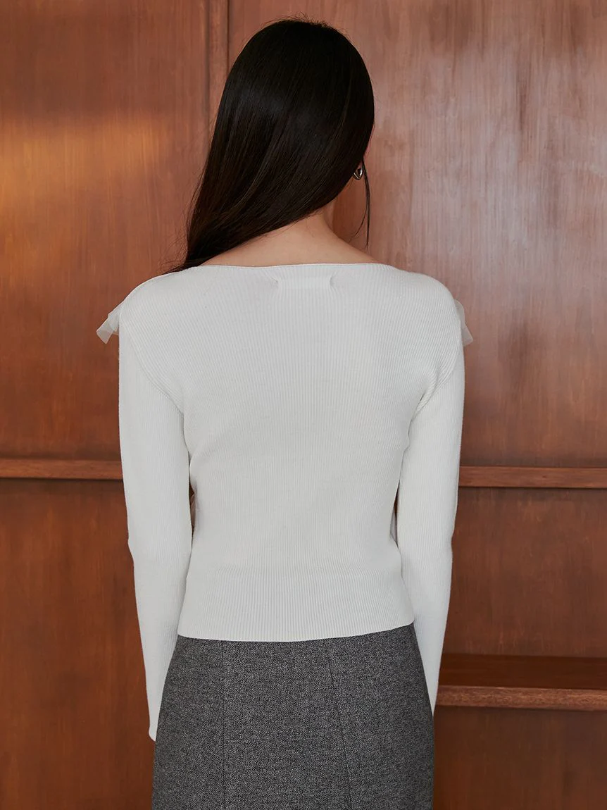Sustainable Cache-Coeur Tulle Knit Top 4 Sustainable Cache-Coeur Tulle Knit Top