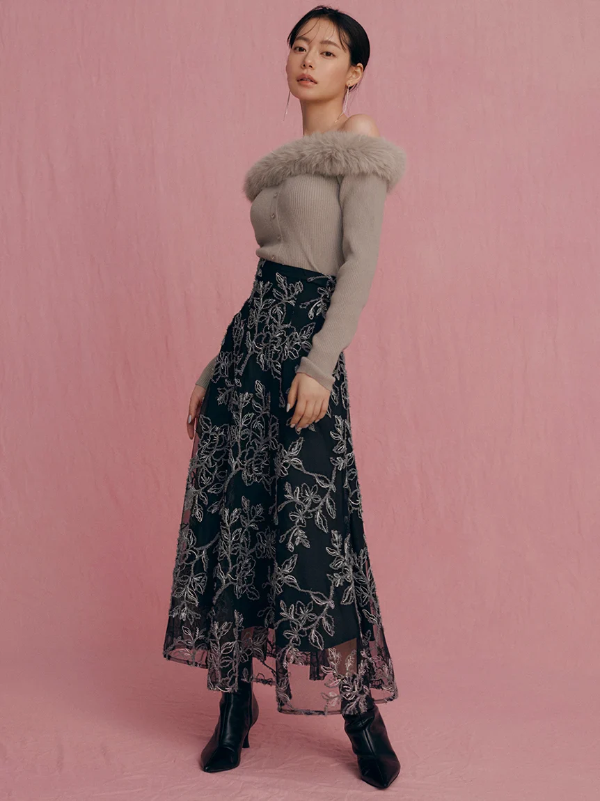 Sustainable Decollete Fur Knit Pullover 9 Sustainable Decollete Fur Knit Pullover
