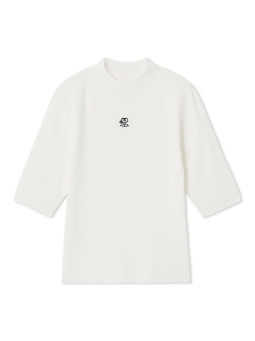 Soft Ribbed Half-Sleeve Knit Top