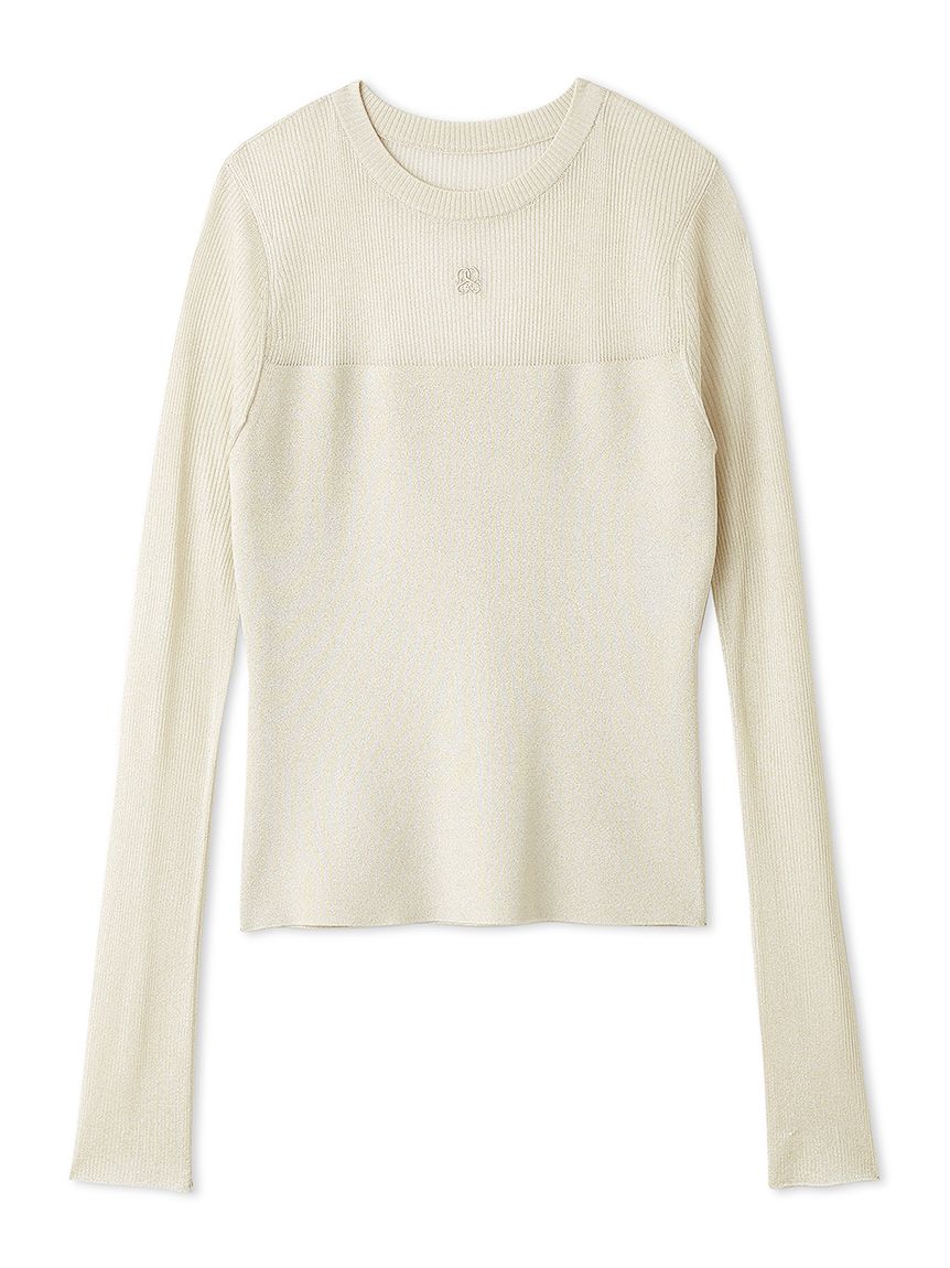 Sheer Panel Long Sleeve Knit Top