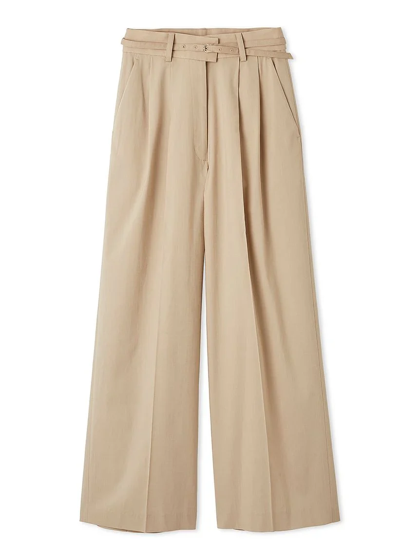 High Waist Pleated Wide-Leg Trousers