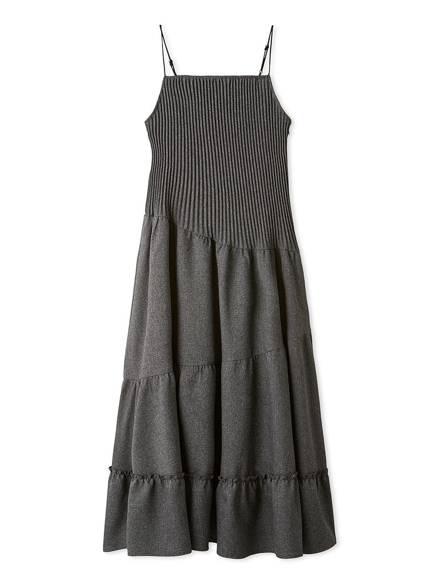 Pleated Varie Tiered Maxi Knit Dress
