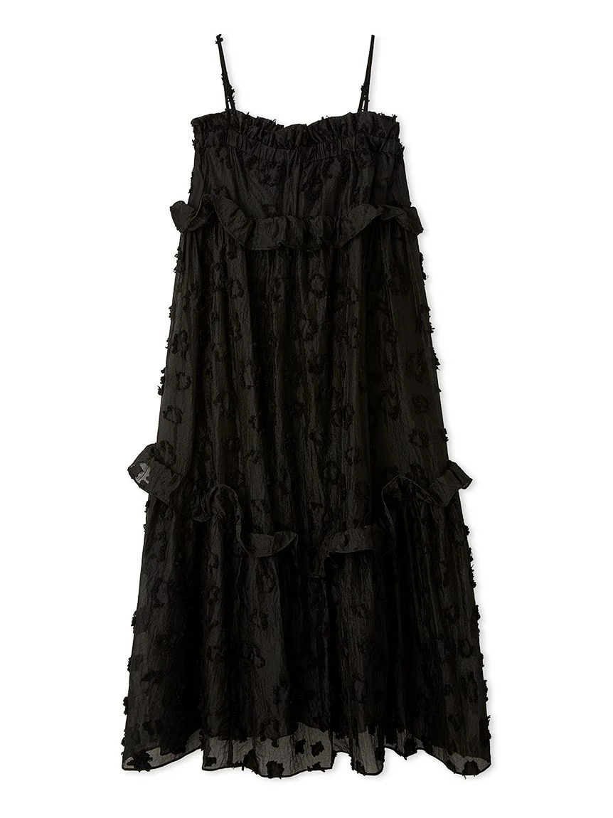 Spaghetti Strap Ruffle Maxi Dress