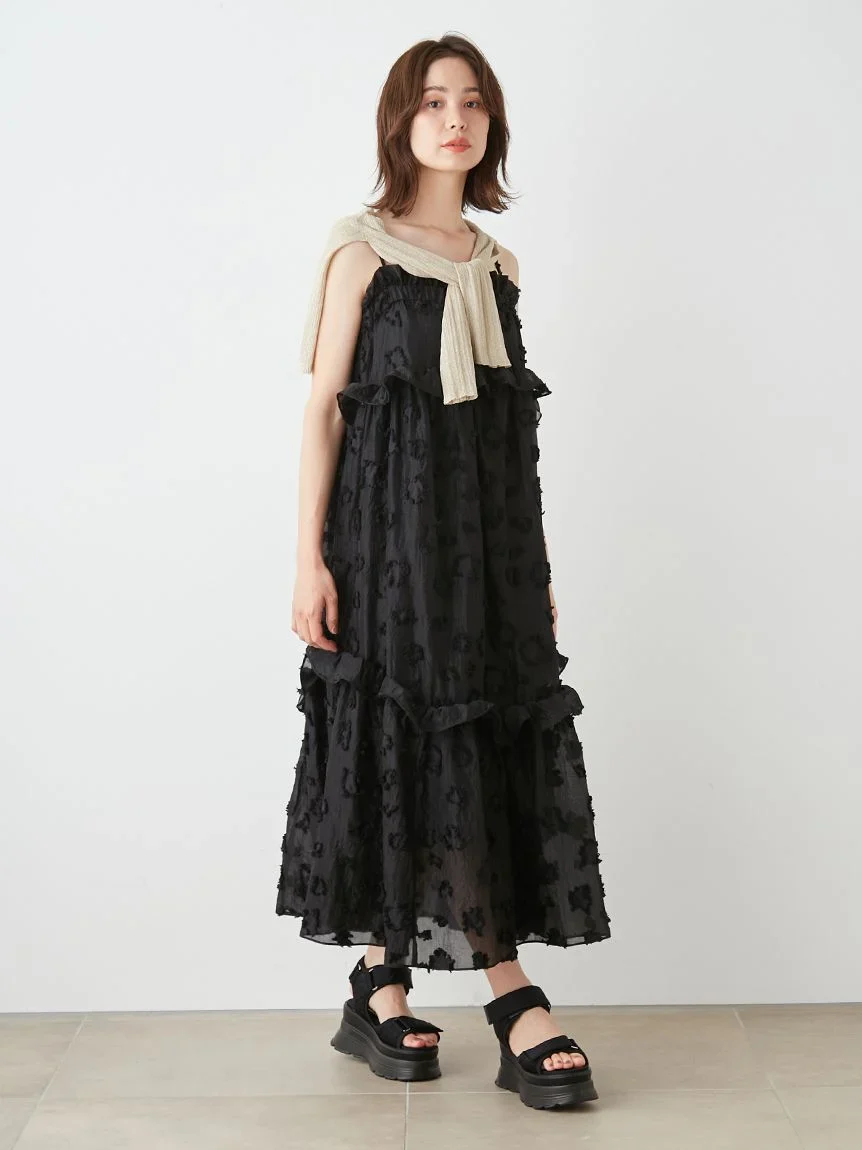 Spaghetti Strap Ruffle Maxi Dress 3 Spaghetti Strap Ruffle Maxi Dress